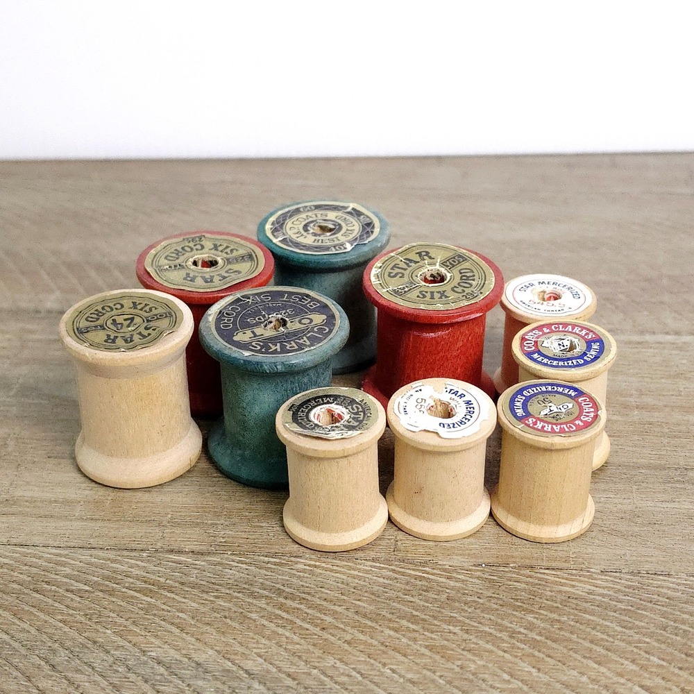 Vintage Empty Wood Wooden Thread Spool Lot Collection Lot of 10